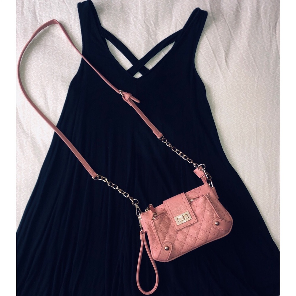 Mauve Quilted Crossbody Purse